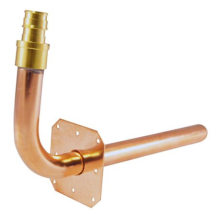 APOLLO EXPANSION PEX 8 in. x 1/2 in. Copper PEX-A Expansion Barb Stub-Out 90-Degree Elbow with Flange EPXSTUBWE12